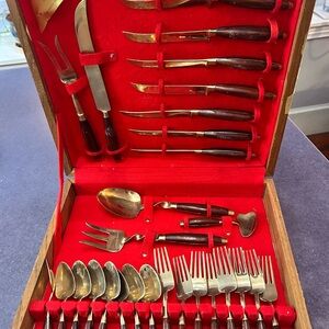MCM Vintage Brass Cutlery Set RoseWood Handles
BRAND NEW 29 pieces